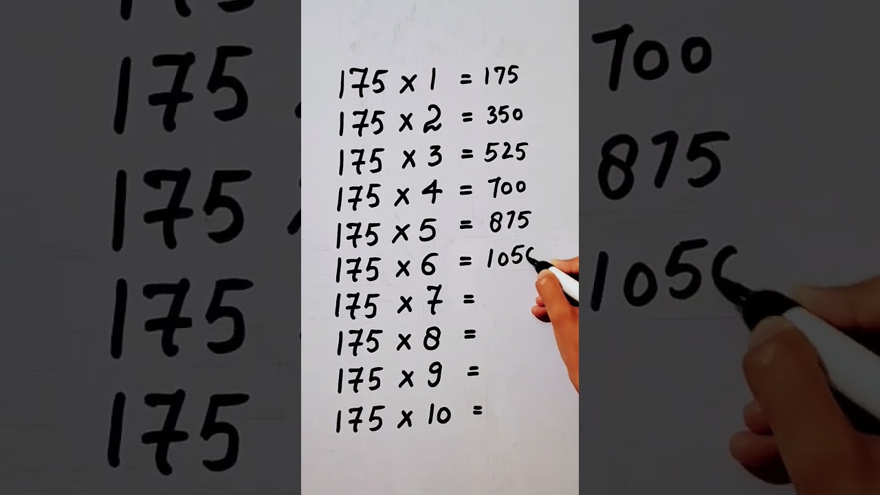 write the Table of 175 in 22 second only..#hack #maths #mathshack ‎@study_care0 