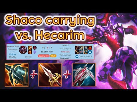 Ad Shaco Jungle vs. Hecarim - Season 11 Dia Ranked [League of Legends] Full Gameplay -Infernal Shaco