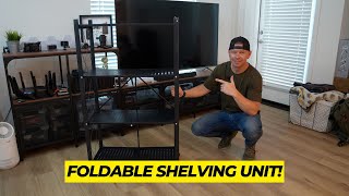 BRIGHTSHOW 4-Shelf Foldable Metal Shelving Unit Review