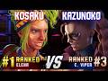 SF6 KOSAKU 1 Ranked Elena Vs KAZUNOKO 3 Ranked C Viper High Level Gameplay