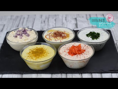1 Rezept 5 Varianten schnelle Dipps Soßen für Raclette oder Fondue /von Lieblingsgeschmack