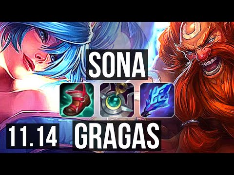 SONA & Ashe vs GRAGAS & Aphelios (SUPPORT) | Rank 2 Sona, 3/2/18 | KR Grandmaster | v11.14