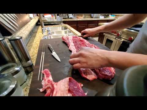 Removing silverskin from a whole ribeye cap from Costco