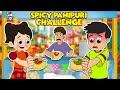 Spicy Panipuri Challenge | Animated English Cartoon | Moral Stories | PunToon Kids