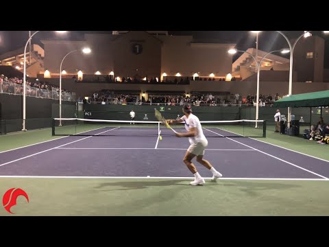 Nadal Forehand & Backhand Drills Indian Wells 2019 - Court Level View