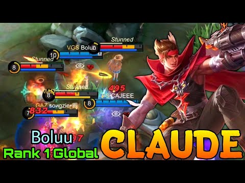 100% Meltdown! Claude Sidelane Monster! - Top 1 Global Claude by Boluu - Mobile Legends