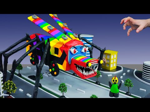 ✋ Making MECHA BUS EATER SCP 2086 RAINBOW With WINGS | Trevor Henderson Creatures with Clay