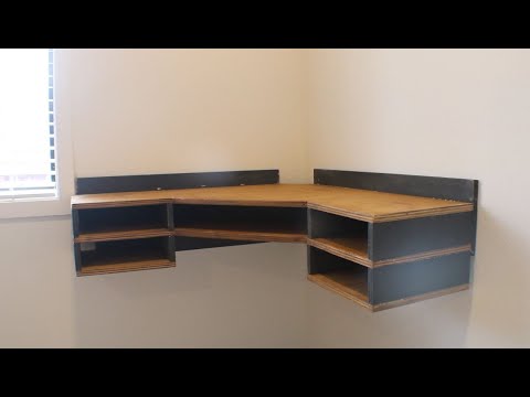 Floating Corner Desk DIY | 1 Sheet of Plywood