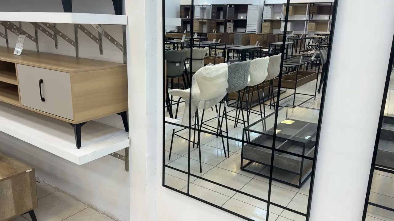  مرآة نافذة بإطار معدني أسود مقاس 180×90 