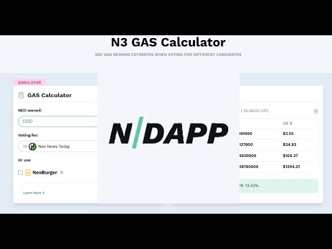 NEO/GAS calculator & the nDAPP website