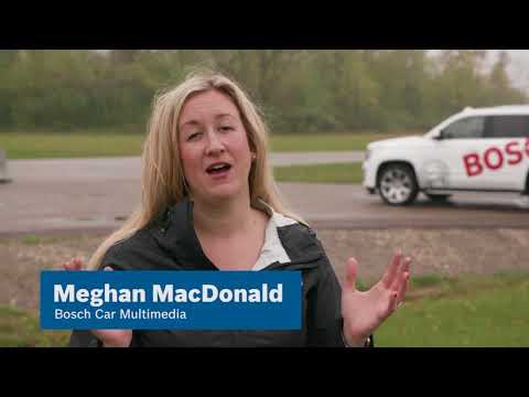 Bosch’s infrastructure communication can warn driver of pedestrians in walkway