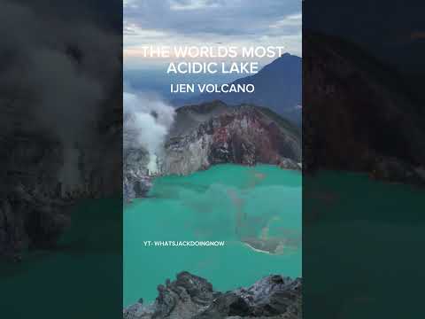 THIS ACTIVE VOLCANO HAS BLUE ACID WATER!! #volcano #ijen #Indonesia #acidlake #world #travel #asia