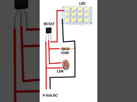 Auto Night LED Light Circuit LDR Sensor LDR Project #shorts