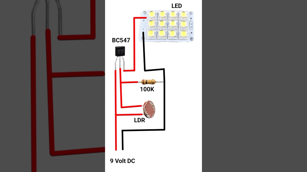 Auto Night LED Light Circuit LDR Sensor LDR Project #shorts