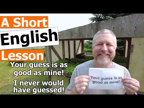 Learn the English Phrases "Your guess is as good as mine!" and "I never would have guessed!"