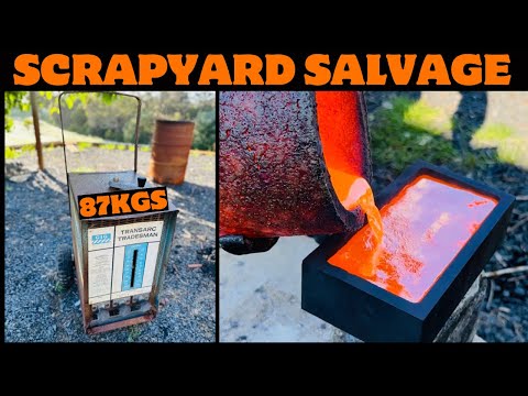 Scrapyard Salvage 87kg Cig - ASMR Metal Melting - Trash To Treasure - Copper Brass Aluminum