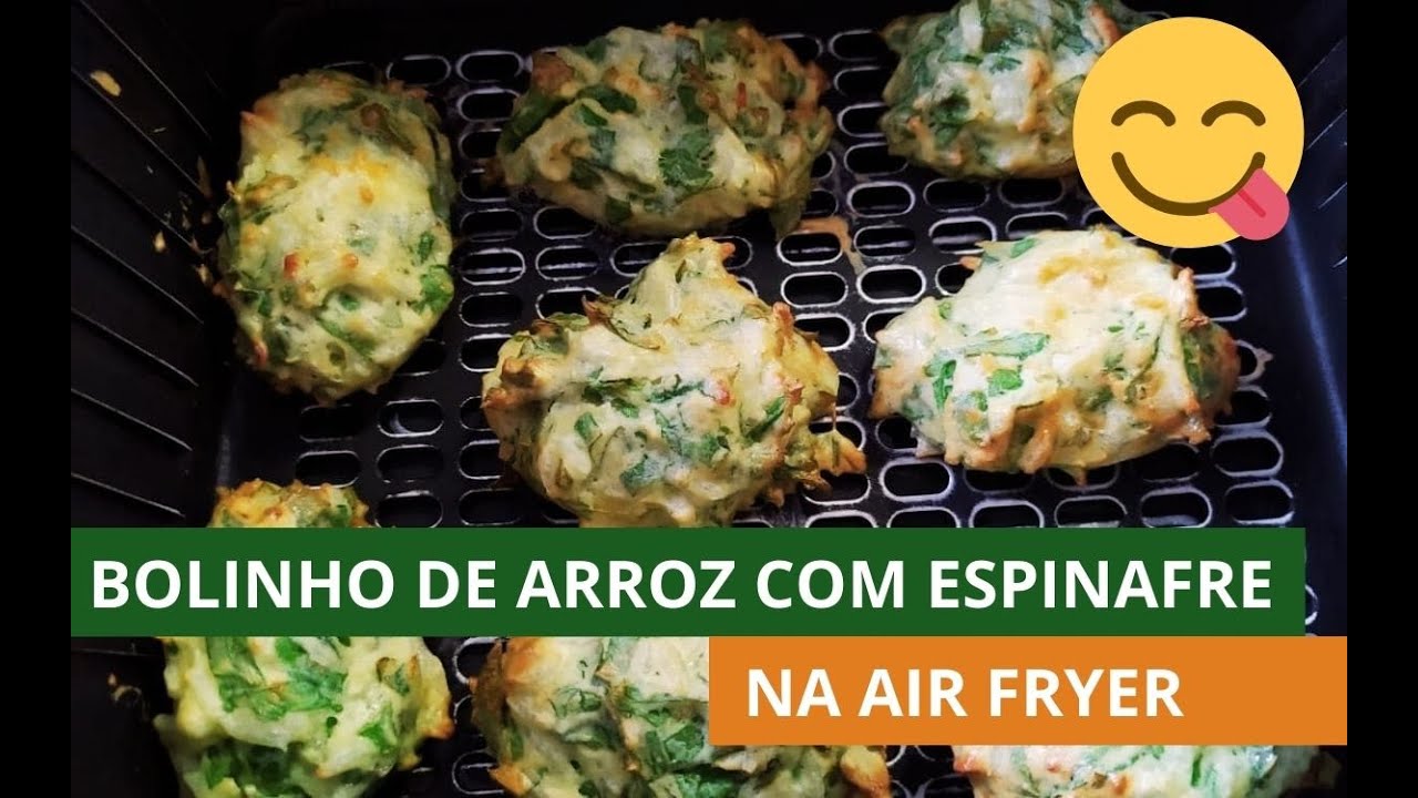 Bolinho de Arroz com Espinafre na Airfryer: PRONTO EM 20 MINUTOS
