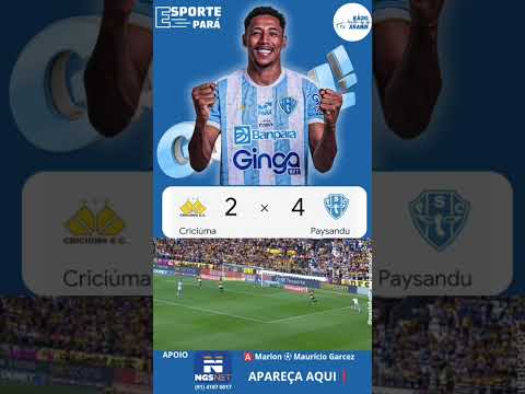 Criciúma 1 x [2] Paysandu  ⚽️ Maurício Garcez🅰️ Marlon