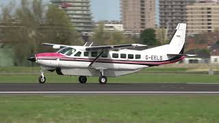 Cessna Caravan  G-EELS  , strong crosswind , arrival R26 , EBOS