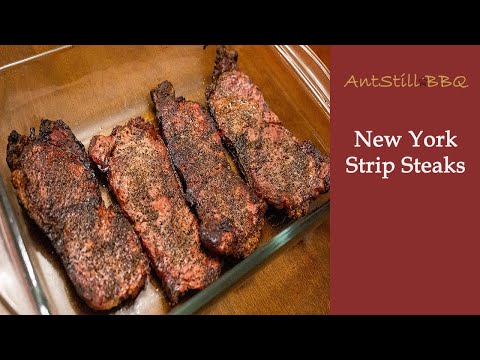 Grilling New York Strip Steaks over Charcoal | How to...