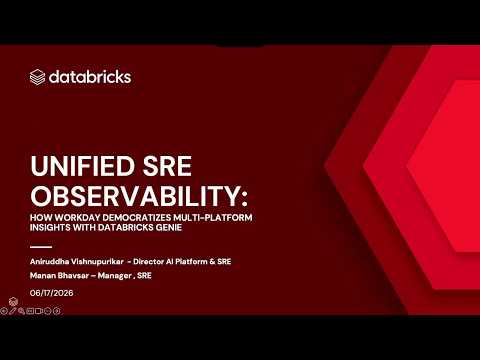 Watch: Unified SRE Observability: AI-Powered Dashboards with Databricks Genie