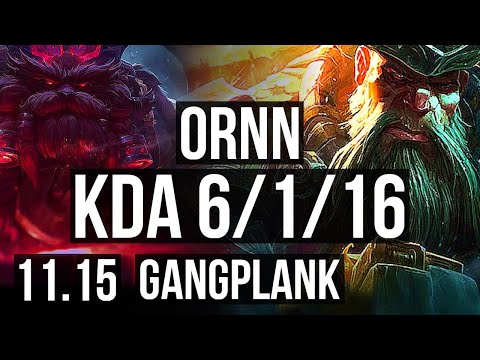 ORNN vs GANGPLANK (TOP) | 6/1/16, 400+ games | KR Master | v11.15