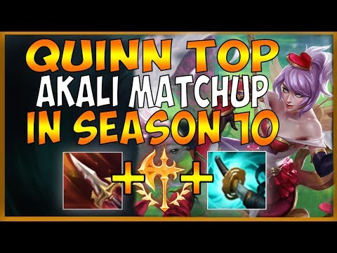 RANK 1 QUINN VS AKALI TOP IN SEASON 10 (BEST KEYSTONE TO BEAT HER LATE GAME) - League of Legends