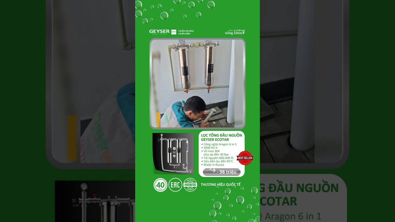 Lọc tổng đầu nguồn nhà riêng | Biệt thự Geyser Ecotar Made in Russia