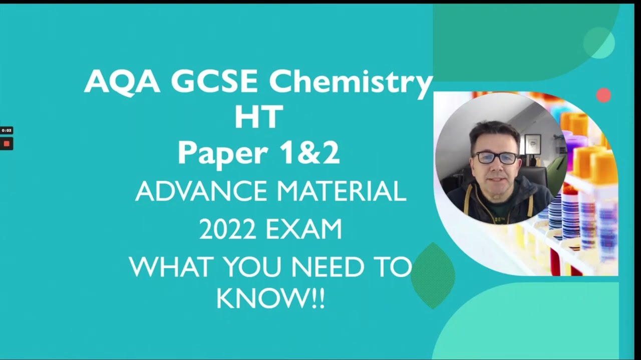 AQA GCSE Chemistry (Higher Tier) What is in the Exams 2022