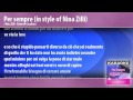 Per Sempre (in style of Nina Zilli) - Karaoke ...