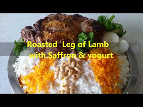 Roasted Leg of Lamb - Yogurt & Saffron Marinated