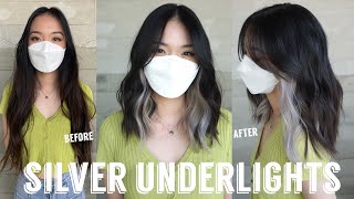 Silver Underlights on Dark Asian Hair | High Contrast Lift & Placement Tutorial