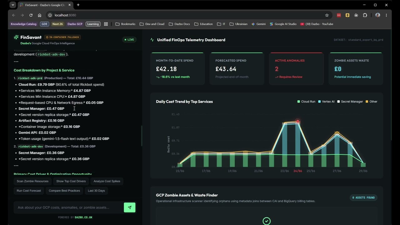 My Google FinOps AI Agent using ADK, BQ, Cloud Asset Inventory, and Google Developer Knowledge MCP