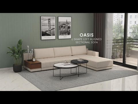 Oasis L-Shaped Sofa | Right Aligned Sectional Sofa | Wooden Street