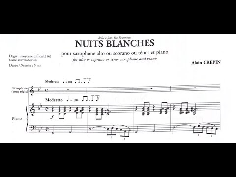 “Nuits Blanches” for ALTO Sax & Piano