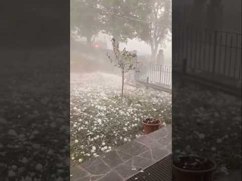 🔴Uma forte chuva de granizo em Três Palmeiras, no Norte do Rio Grande do Sul,