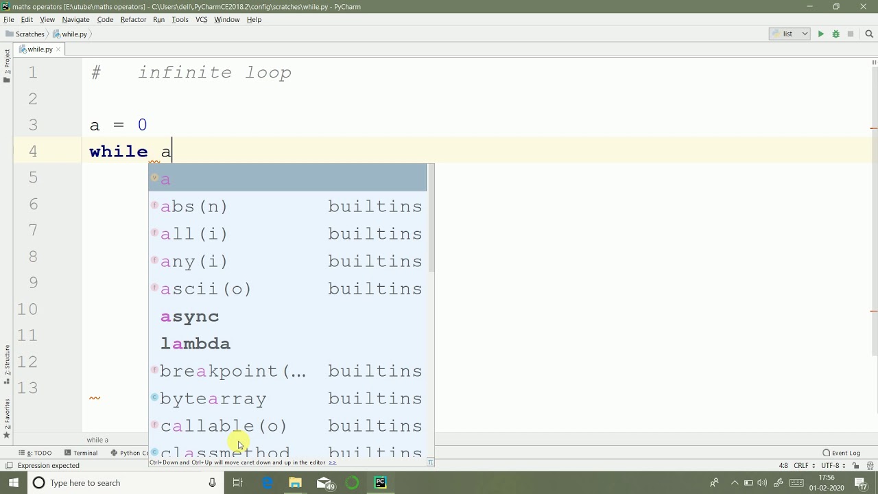 #22  Python Tutorial for Beginners | Infinite Looping Using  While Loop in Python.