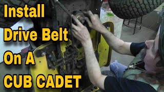 How To Install or Replace a Drive Belt on a Lawn Mower Cub Cadet