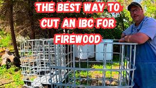 This IS the BEST way to cut an IBC tote for firewood storage/unloading