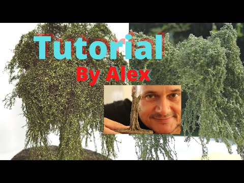 Modelleisenbahn Trauerweide in H0 Tutorial ohne Draht