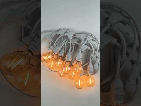 Вулична ретро гірлянда Дроп Лайт Е14 біла (5,5 метрів) M19 IP44 вологозахищена з LED лампами G45 GOLD 1W 2200K (+2 запасні)