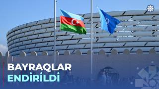 WUF13də Azərbaycanın və BMTnin bayraqlarının endirilməsi mərasimi keçirilib