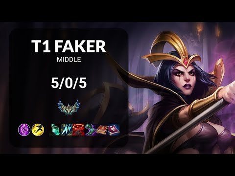 T1 Faker LeBlanc vs Orianna MIDDLE - KR CHALLENGER Patch 13.18