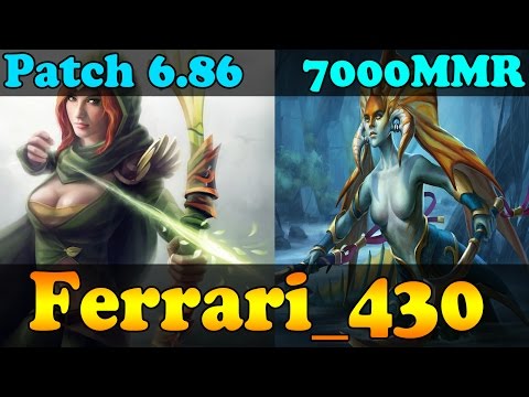 Dota 2 - Patch 6.86 : Ferrari_430 7000 MMR Plays Windranger And Naga Siren - Ranked Match Gameplay!