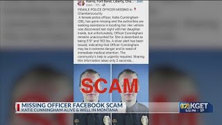 Missing officer Facebook scam