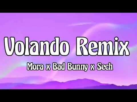 Mora x Bad Bunny x Sech - Volando Remix (Letra/Lyrics)