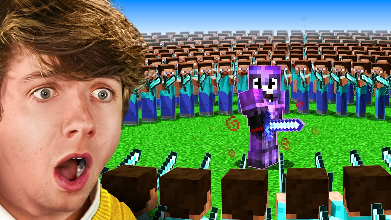 100 Hunters vs Minecraft's Deadliest Player