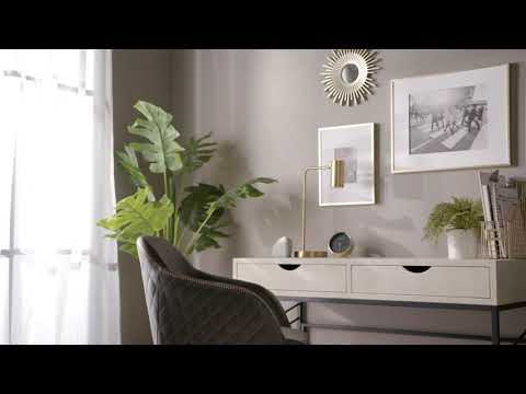 Modern 44" Faux Shagreen 2-Drawer Writing Desk - Off White