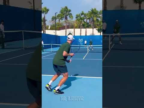 🔥💪🏻 Djokovic practice with Shapovalov in Dubai #djokovic