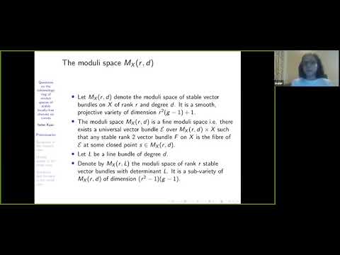 "Questions on the cohomology ring of moduli spaces of stable ... sheaves on curves" by I. Kaur (PUC)